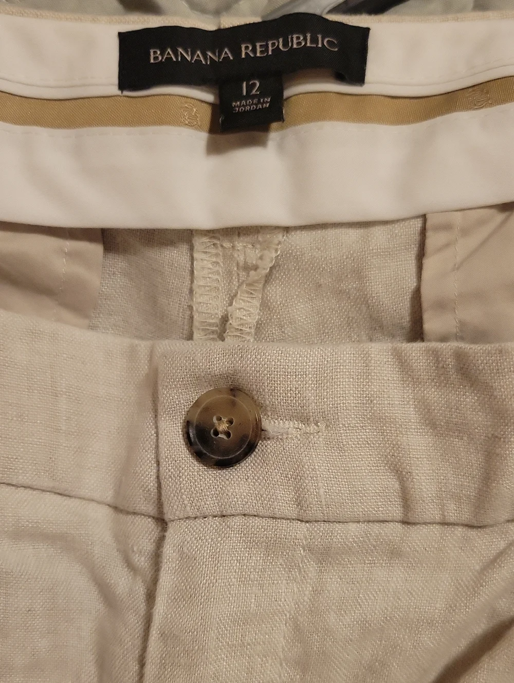 #20G (5 for $35) Women's Light Beige 100% Linen Casual Pants
